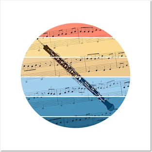 Oboe Music Notation Oboist Woodwind Musician Posters and Art